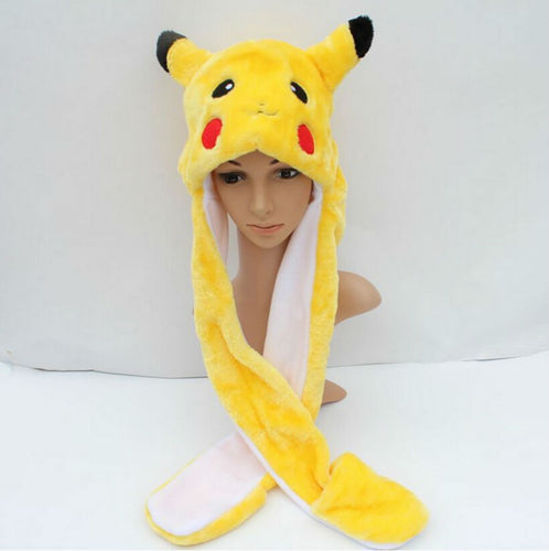 Cute Pikachu Plush Hat Cap with Gloves Cosplay