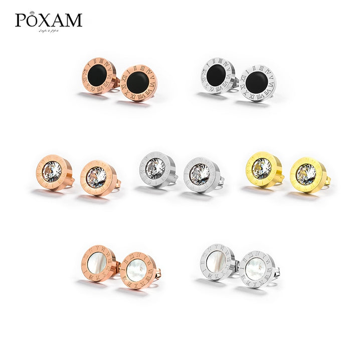 Korean Simple Statement Earrings Stainless Steel Stud Earrings For Women
