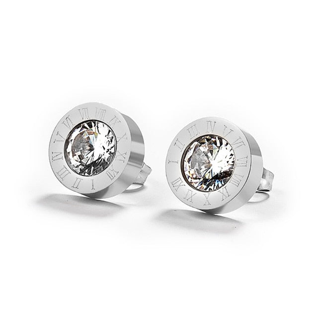 Korean Simple Statement Earrings Stainless Steel Stud Earrings For Women