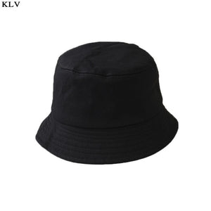 Korean Adult Kids Summer Foldable Bucket Hat Solid Color Hip Hop