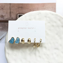 Load image into Gallery viewer, Delicate Jewelry 3 Sets Earrings Green Blue Pink Enamel Small stud Earrings Golden Jewelry