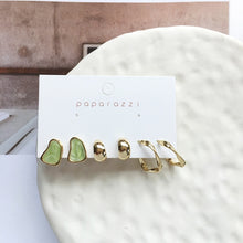 Load image into Gallery viewer, Delicate Jewelry 3 Sets Earrings Green Blue Pink Enamel Small stud Earrings Golden Jewelry