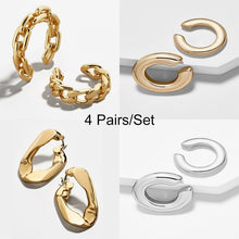 Load image into Gallery viewer, Punk Rock Gold Color Clip Earrings No Piercing Trendy