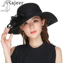 Load image into Gallery viewer, Church Hats For Women Black Sexy Floral