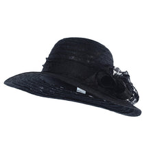 Load image into Gallery viewer, Church Hats For Women Black Sexy Floral