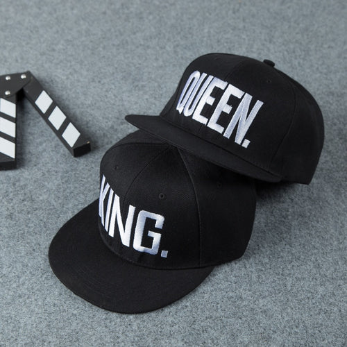 KING and QUEEN Embroidered Lover Men Women Caps